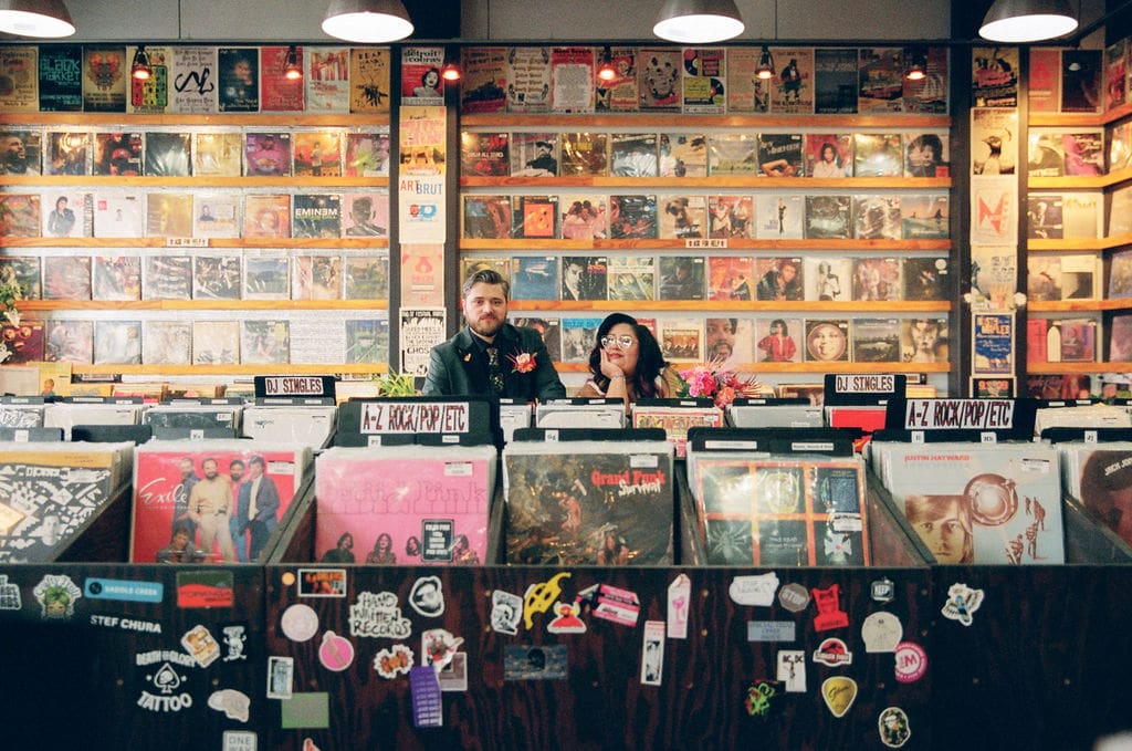 cute picture of the bride and groom smiling at each other