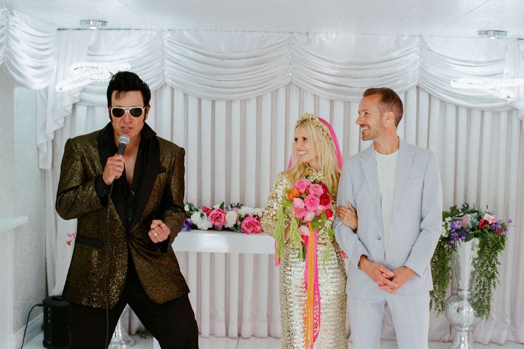 bride and groom at their intimate elopement ceremony
