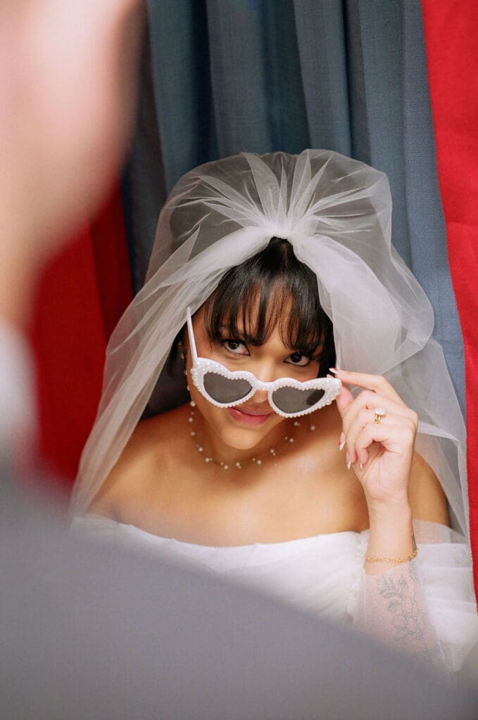 cute picture of the bride at her dream bridal photos