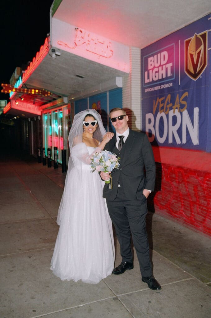 cute portrait of the newlyweds at their dream bridal photos