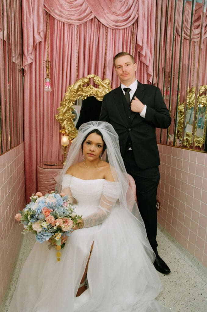 cute picture of the bride and groom at their dream elopement