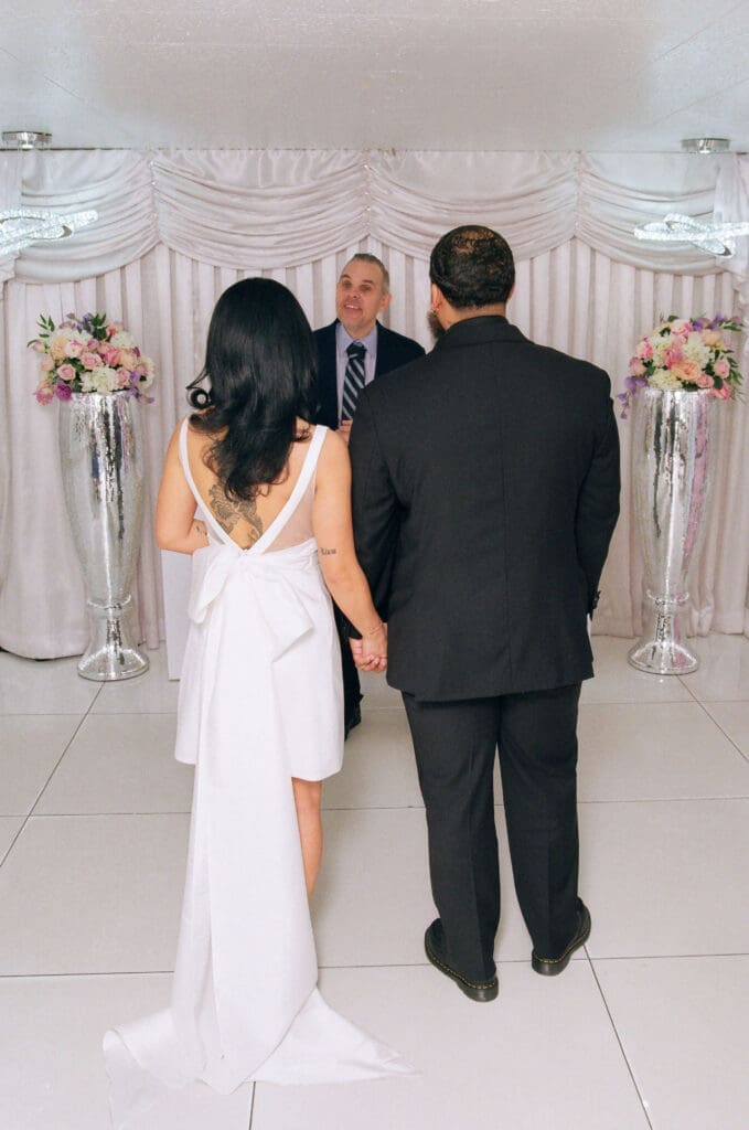 cute picture of the bride and groom at their dream wedding ceremony