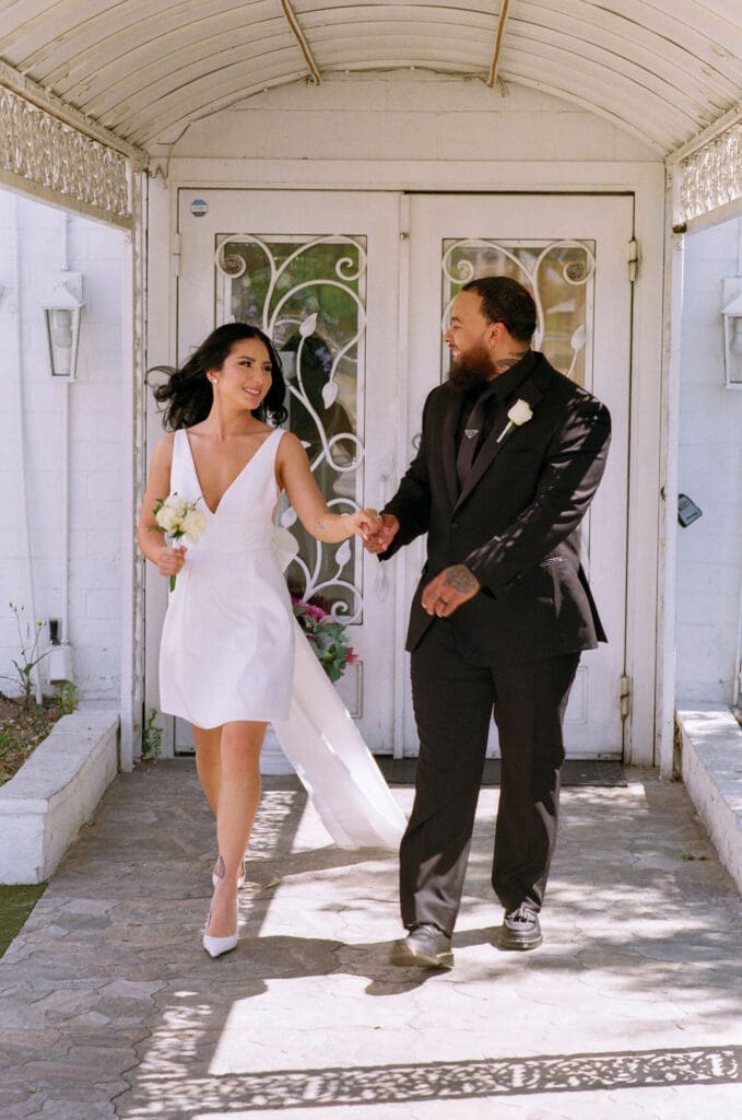 happy couple at their dream las vegas elopement