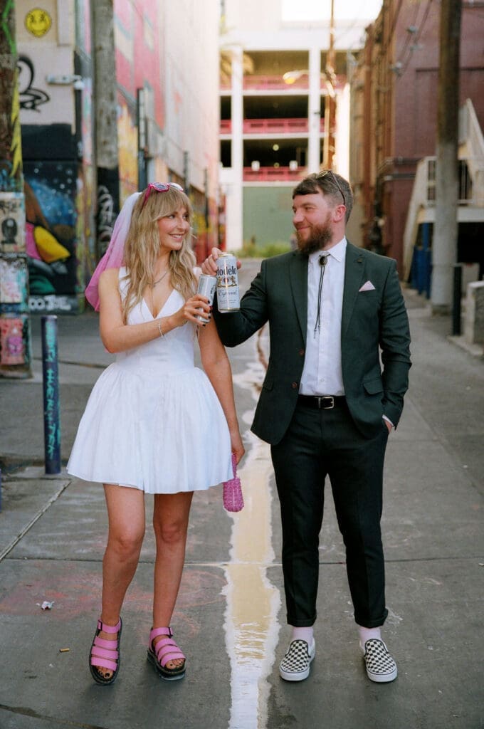 bride and groom at their dream bridal portraits in las vegas