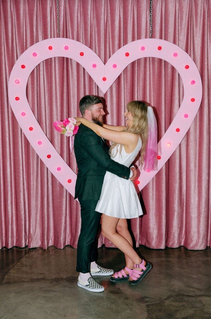 Couple laughing with each other during their bridal portraits