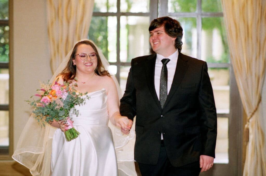 cute picture of the newlyweds after their dream wedding ceremony