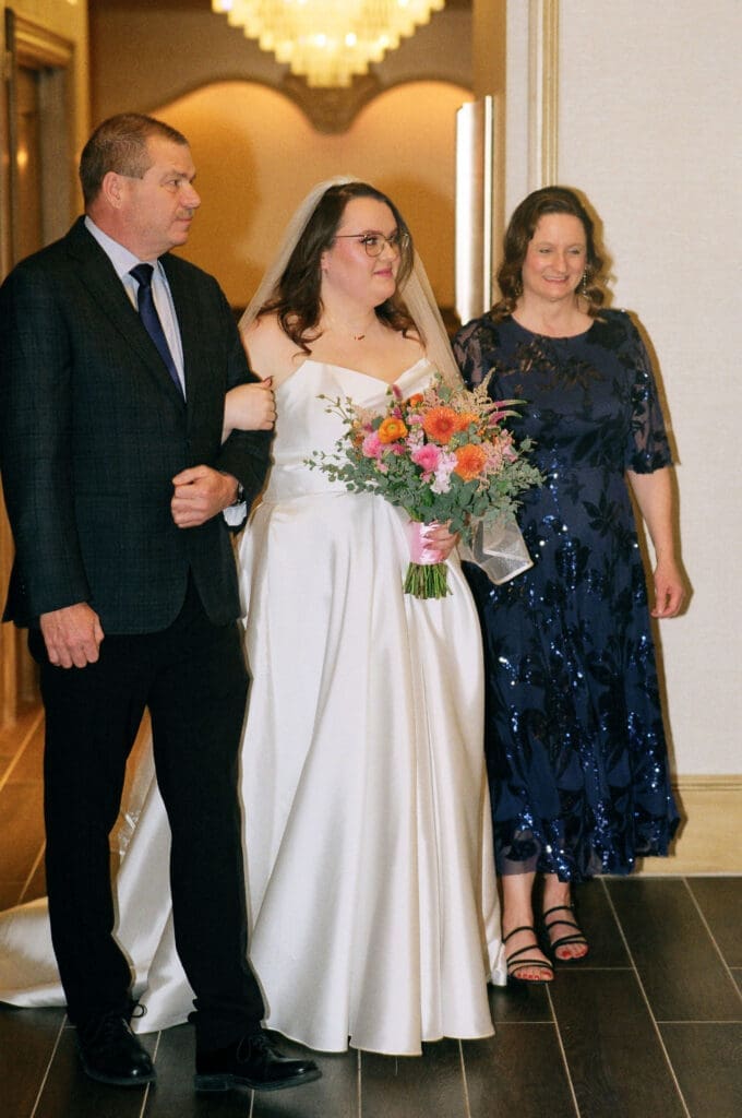 cute picture of the bride walking down the aisle