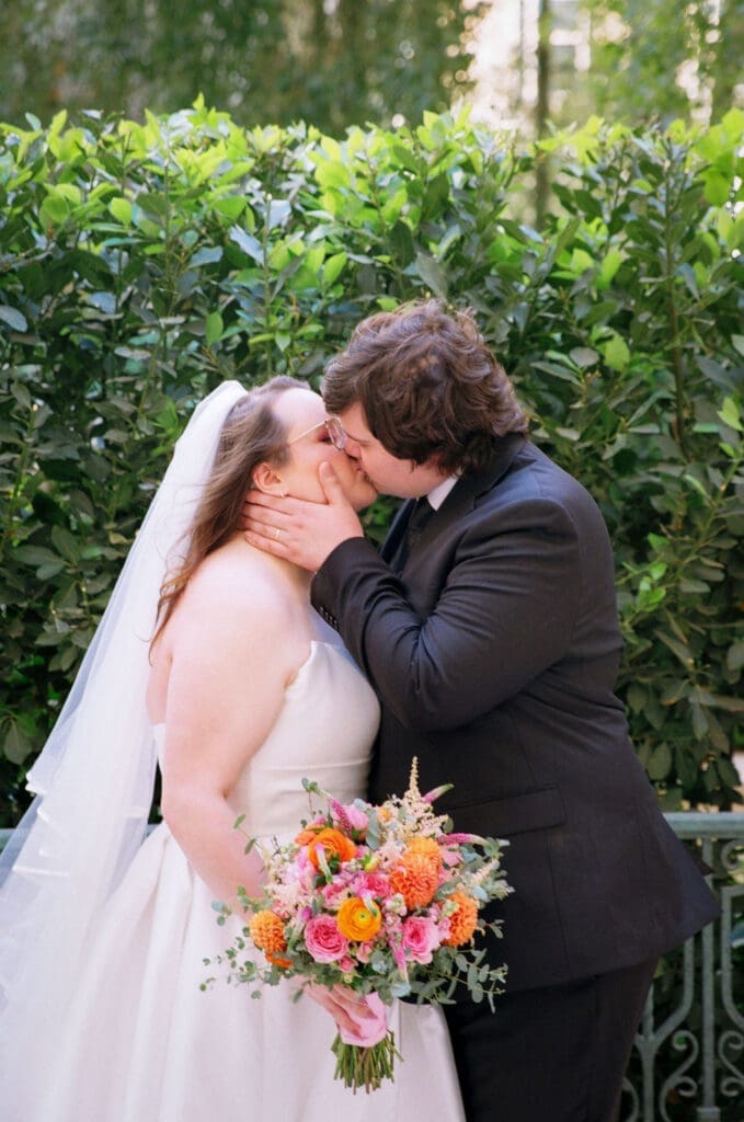 cute picture of the bride and groom at their dream photoshoot