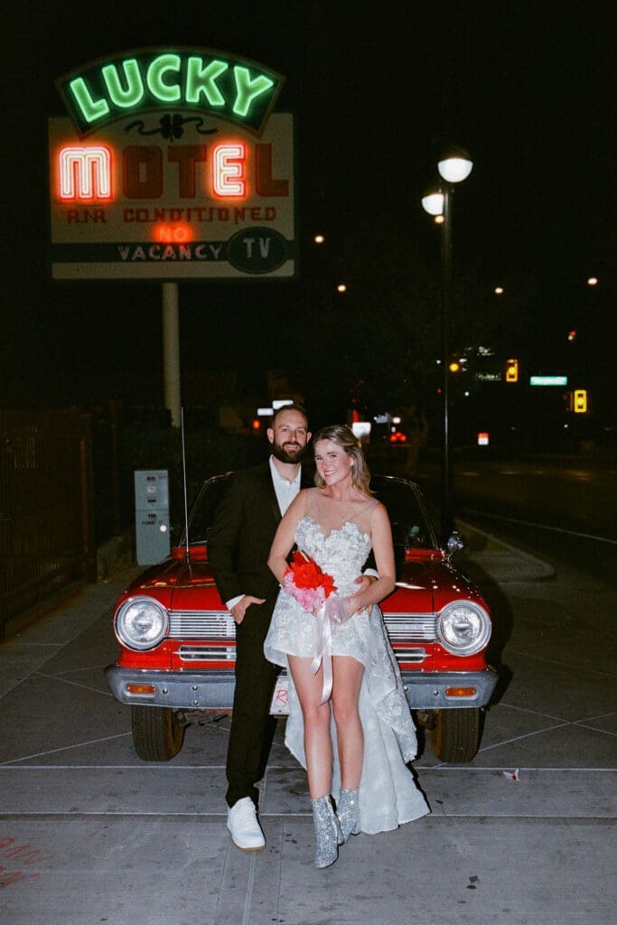cute picture of the newlyweds hugging