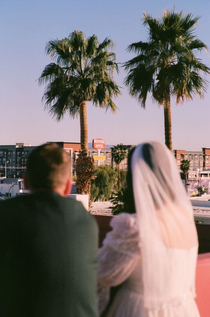 cute picture of the bride and groom at their dream photoshoot