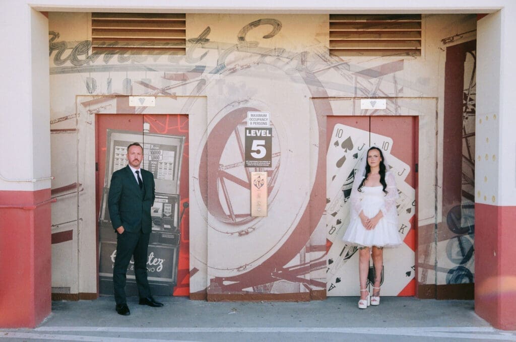 couple at their dream las vegas elopement