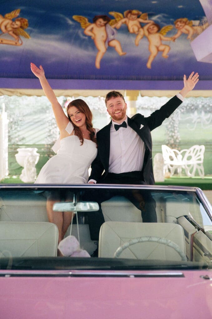 Little White Chapel Pink Cadillac Ceremony | A Guide to Getting Married in the Cadillac
