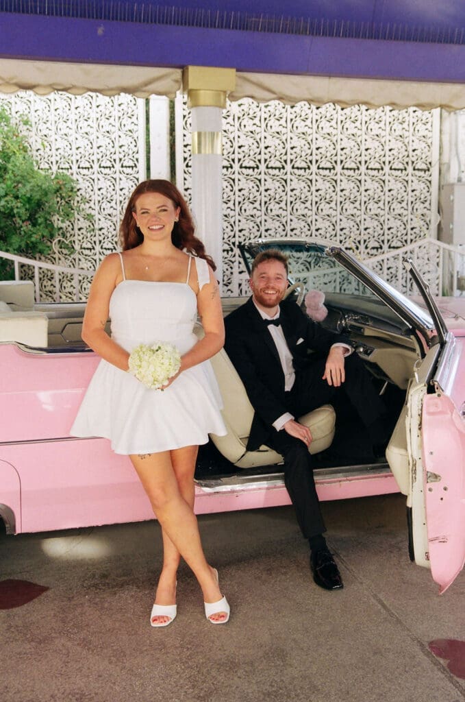 Little White Chapel Pink Cadillac Ceremony | A Guide to Getting Married in the Cadillac