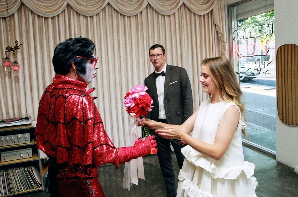 Tilly & Ian’s Las Vegas Elopement with Hellvis at Sure Thing Chapel